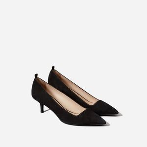 BNIB Everlane The Editor black suede heels (size 7.5)